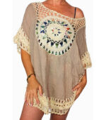 Blusa crochet ovalada larga