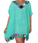 Blusa crochet multicolor con picos