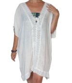 Blusón con encaje y cordón