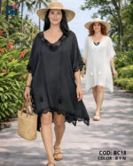 Blusón con encaje y cordón