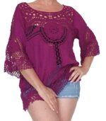 Blusa calada con mangas 3/4 colores - Imagen 6