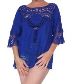 Blusa calada con mangas 3/4 colores