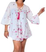 Blusa de algodón manga 3/4 - Imagen 3