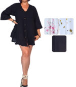 Blusa de algodón manga 3/4 - Imagen 4