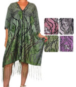 Blusa poncho de brillo con flecos - Imagen 6