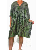 Blusa poncho de brillo con flecos - Imagen 3