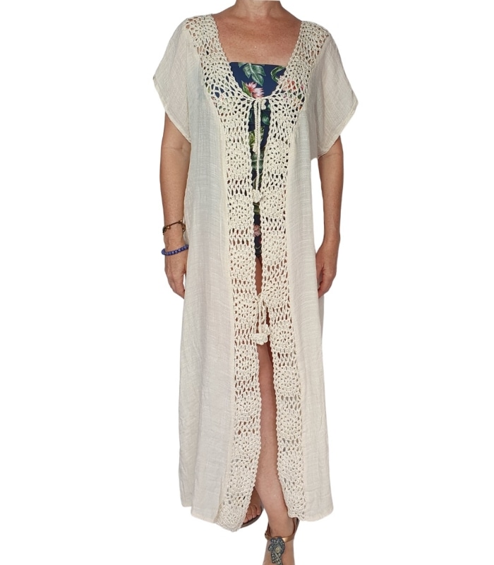 CC01-1 Cardigan crochet manga corta - Imagen 1