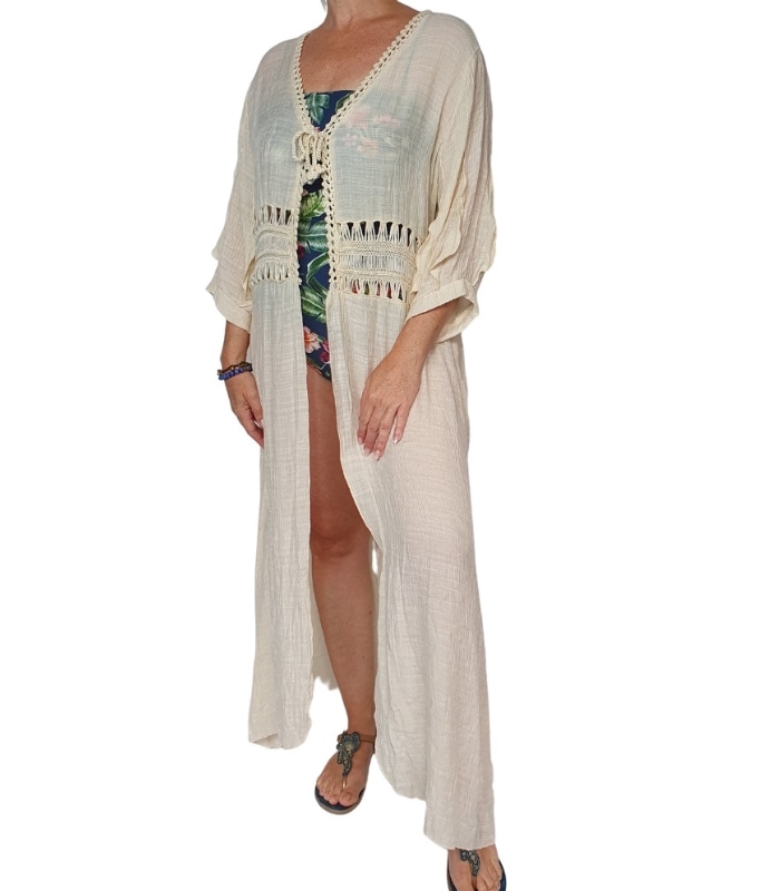 CC02-1 Cardigan crochet manga 3/4 - Imagen 1