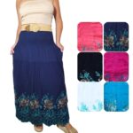 Falda bordada con elástico en la cintura - FLV02-E4, ½ Paquetes