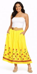 Falda bordada con elástico en la cintura - Imagen 7