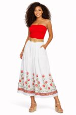 Falda bordada con elástico en la cintura - Imagen 2