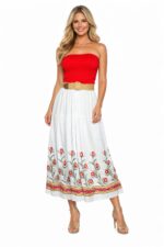 Falda bordada con elástico en la cintura - Imagen 3