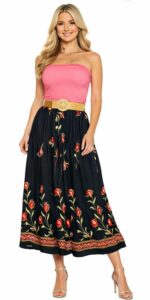 Falda bordada con elástico en la cintura - Imagen 4