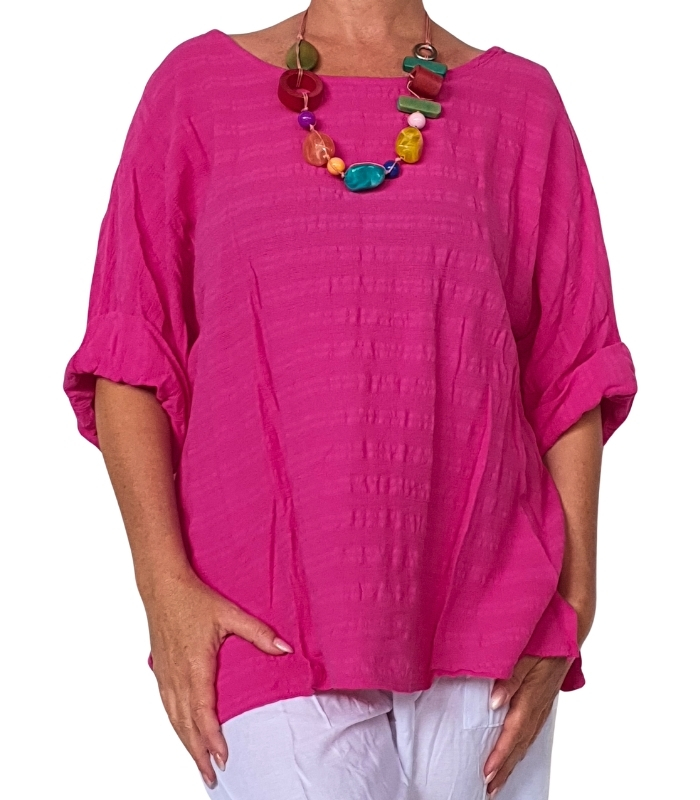 ITB7264-3 Blusa manga corta lisa - Imagen 1