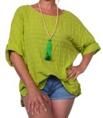 Blusa manga corta lisa - Imagen 2