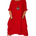 Vestido liso con bolsillo - ITV7278-C01