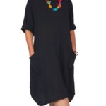 Vestido liso con bolsillo - ITV7278-C07