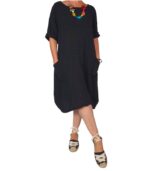 Vestido liso con bolsillo