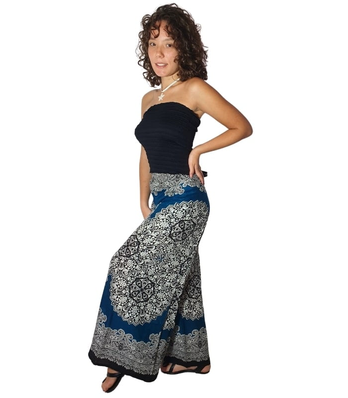 PANT01-Modelo Pantalón de atar en la cintura delante y detrás - Imagen 1