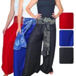 Pantalón con cinto pata ancha - Negro