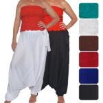 Pantalón bombacho de atar al lado - Marrón