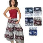 Pantalón campana largo 3/4 con cintura de nido de abeja - PANT09-E1, ½ Paquetes