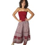Pantalón campana largo 3/4 con cintura de nido de abeja