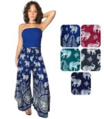 Pantalón campana largo 3/4 con cintura de nido de abeja - Imagen 4