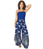 Pantalón campana largo 3/4 con cintura de nido de abeja - Imagen 2