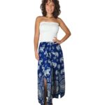 Pantalón largo de capas de atar en cintura