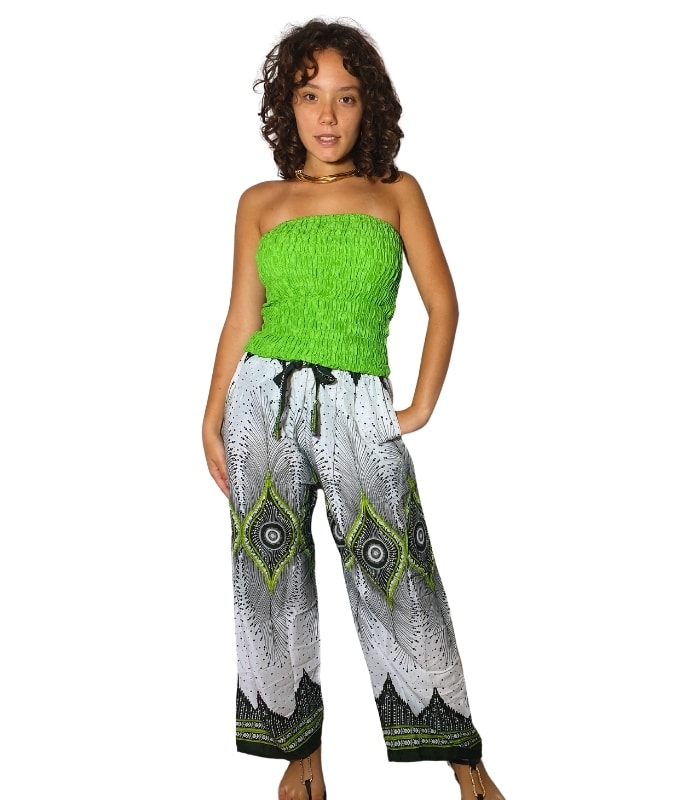 PANT12-Modelo Pantalón corte recto con elástico en la cintura - Imagen 1