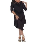 Vestido crochet 3/4 volantes