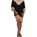 Vestido crochet flecos bicolor - VC05-C3