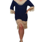 Vestido crochet flecos bicolor - VC05-C4