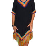Vestido crochet flecos colores - VC08-C1