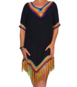 Vestido crochet flecos colores - Imagen 2