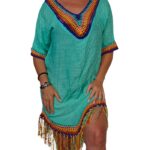 Vestido crochet flecos colores - VC08-C10