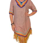 Vestido crochet flecos colores - VC08-C2
