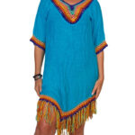 Vestido crochet flecos colores - VC08-C3