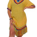 Vestido crochet flecos colores - VC08-C5