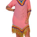 Vestido crochet flecos colores - VC08-C7