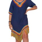 Vestido crochet flecos colores - VC08-C8