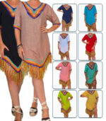 Vestido crochet flecos colores - Imagen 4