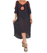 Vestido crochet largo asimétrico - Imagen 2