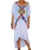 Vestido crochet asimétrico mosaico