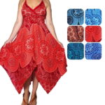 Vestido de copas y acabados en picos - VE01-E1, ½ Paquetes