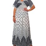 Vestido largo de manga corta con flecos plisado debajo del pecho. - VE1033-E10