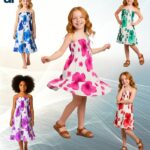 Vestidos plisados para niña - VNC01-E4, ½ Paquetes