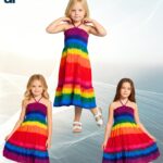 Vestidos plisados para niña - VNC01-E1, ½ Paquetes