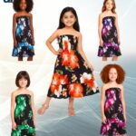 Vestidos plisados para niña - VNC01-E8, ½ Paquetes